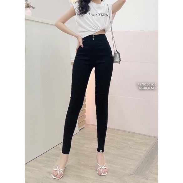 🌺 Quần legging kaki thun Lvi dài lưng cao 2 nút hàng QC!