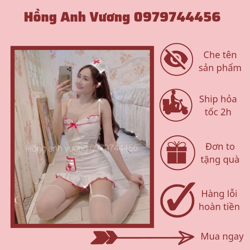 C05 váy ngủ cosplay y tá bác sĩ sexy gợi cảm clip thật