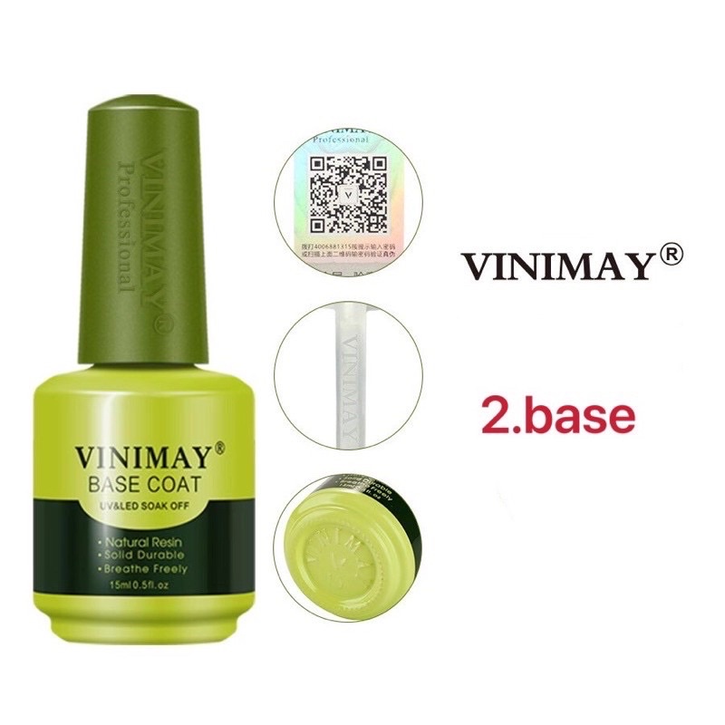 Base top Vinimay , cứng móng , top lì, loang, giọt sương, top cường lực, kiềm dầu chính hãng