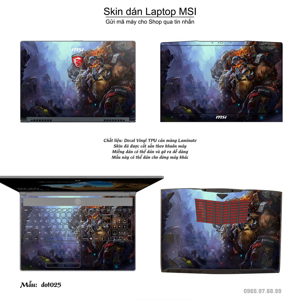 Skin dán Laptop MSI in hình Dota 2 _nhiều mẫu 5 (inbox mã máy cho Shop)