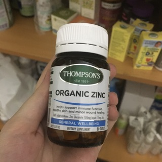 Viên kẽm Zinc hữu cơ Organic Thompsons 80 viên