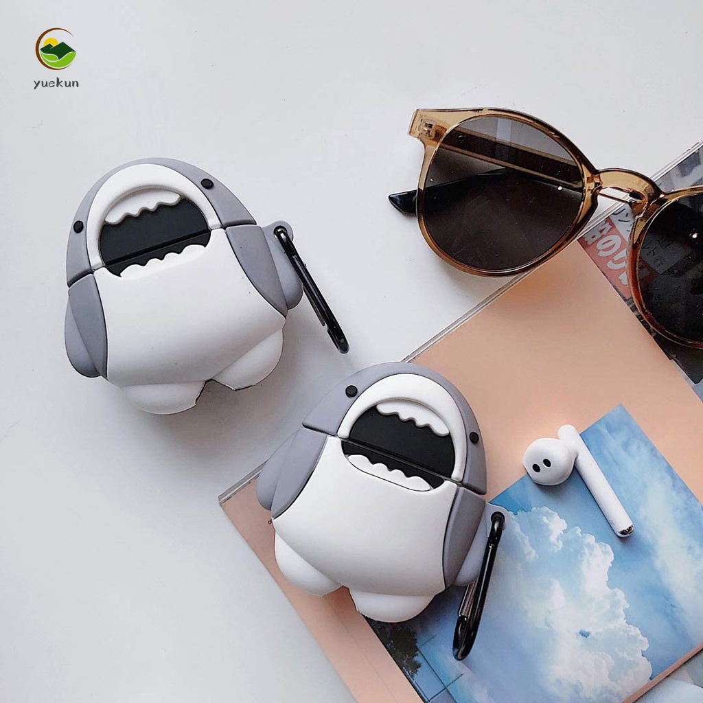 Dễ Thương Vỏ Bảo Vệ Hộp Sạc Tai Nghe Airpods 1 / 2 / 3 Hình Cá Mập Hoạt Hình Đáng Yêu