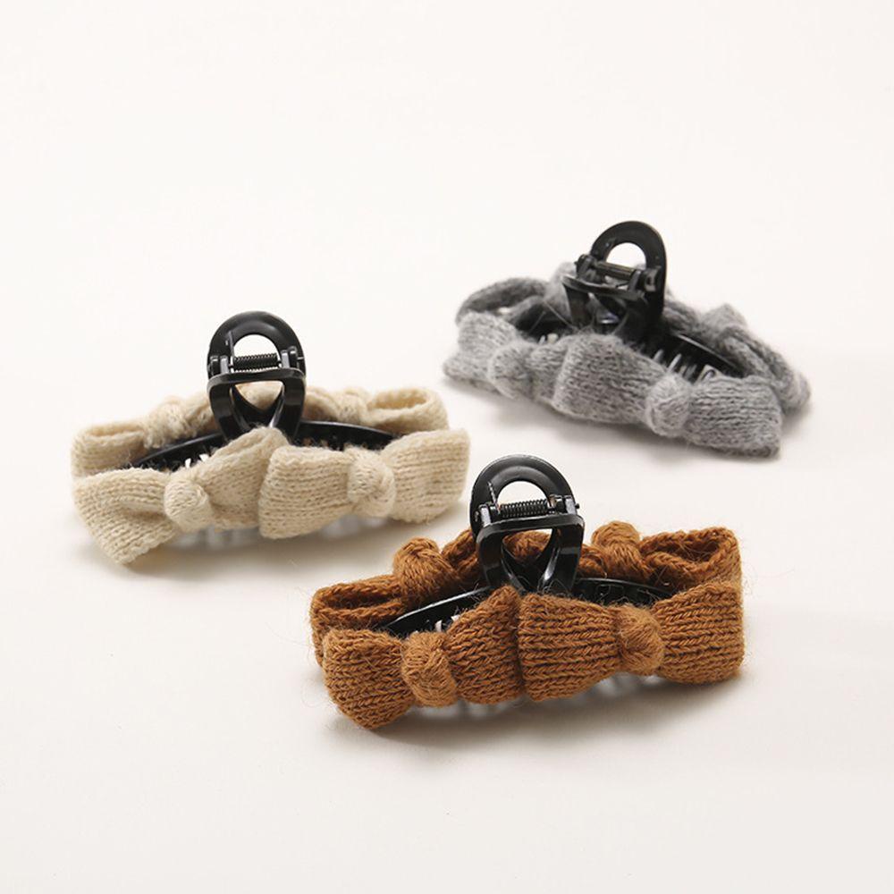 Kẹp Tóc Hình Nơ / Cá Mập Bằng Len Thời Trang Thu Đông Xinh Xắn Cho Nữ WMES15H