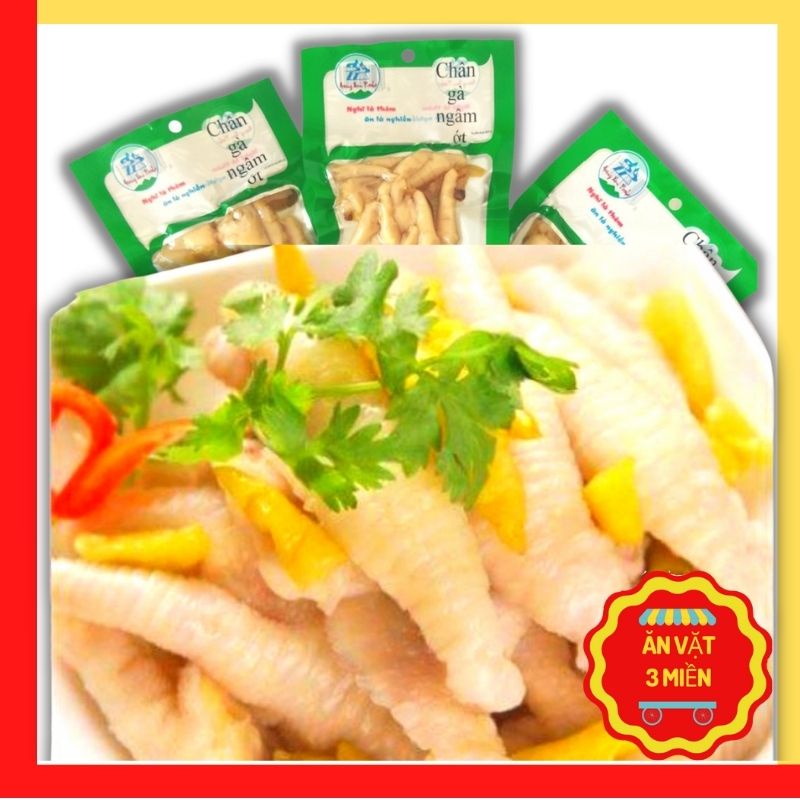 Chân gà ngâm ớt vị chua cay, Chân gà chua cay Hoàng Nam Food, mềm, giòn, chua, cay, đặc sản Lào Cai gói 80gr | BigBuy360 - bigbuy360.vn