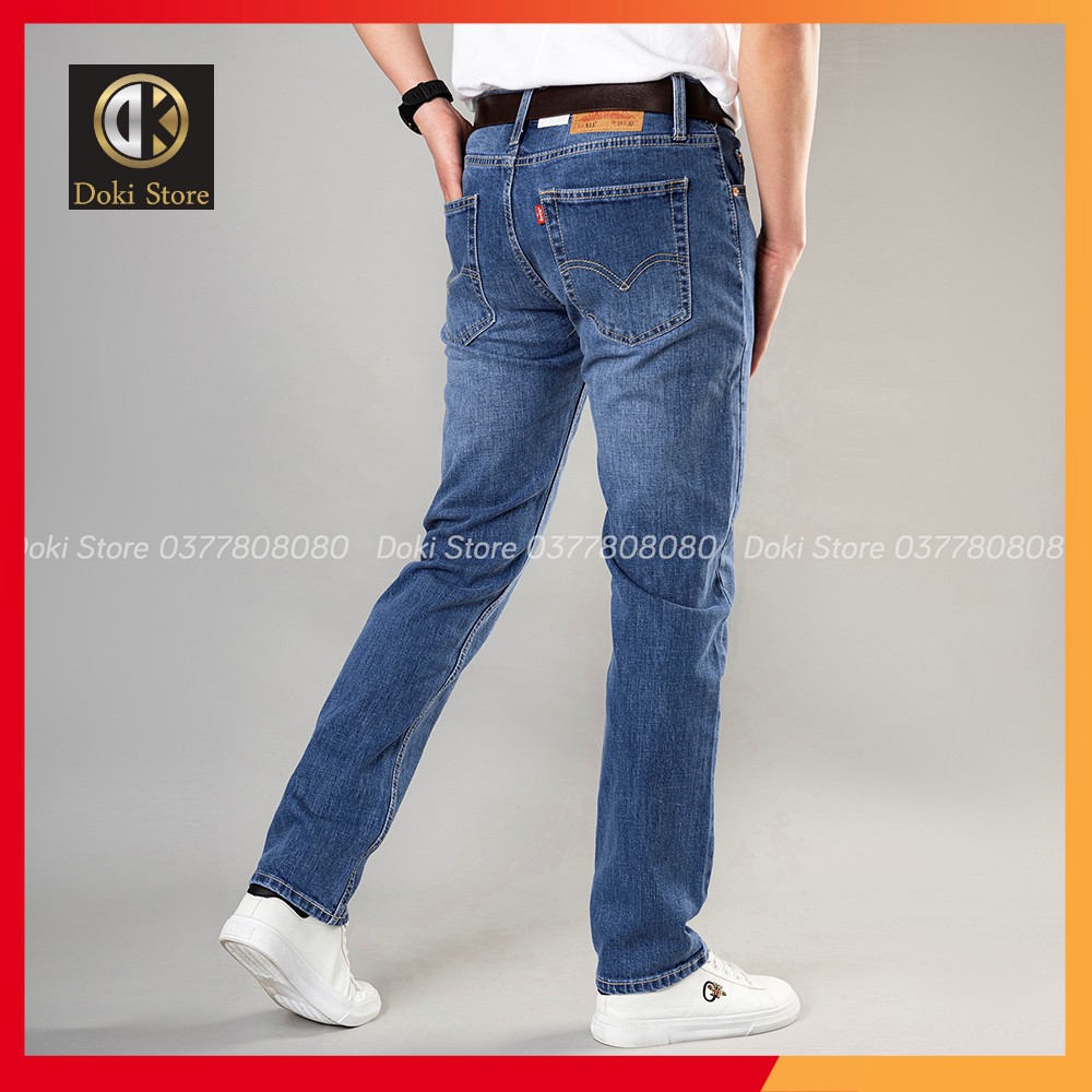 Quần Jean Nam Cao Cấp Xanh Dương Đậm, Quần Bò Nam Chất Vải Co Giãn Thoải Mái, DOKI DK-02 | BigBuy360 - bigbuy360.vn