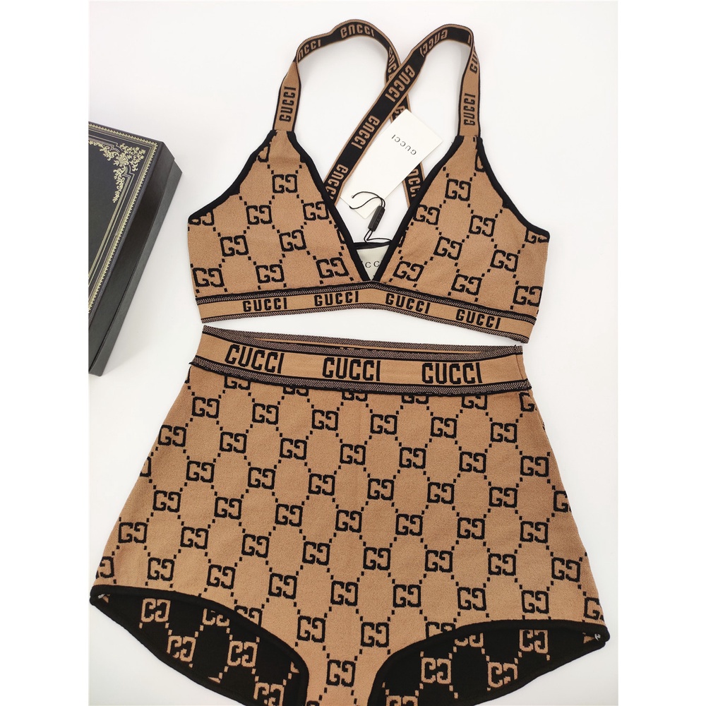 Sang Trọng Bộ Đồ Bơi Dệt Kim In Logo gucci Quyến Rũ Cho Nữ