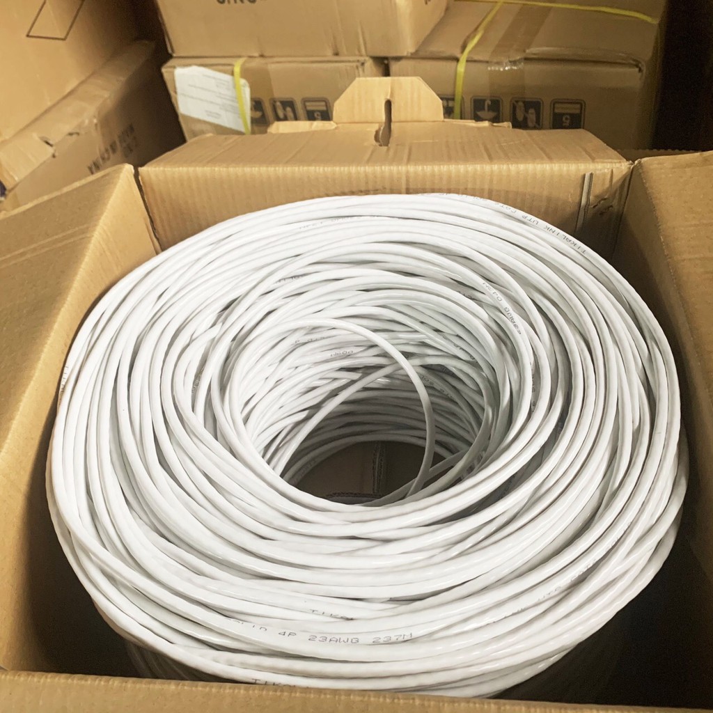 {LÕI ĐỒNG 100%}Cuộn cáp mạng CAT 6 UTP đồng nguyên chất CCU, Cuộn 305M -Chính hãng thương hiệu Tika