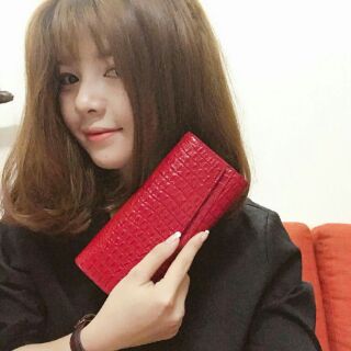 Ví 3 Gấp Da Bò Dập Vân
