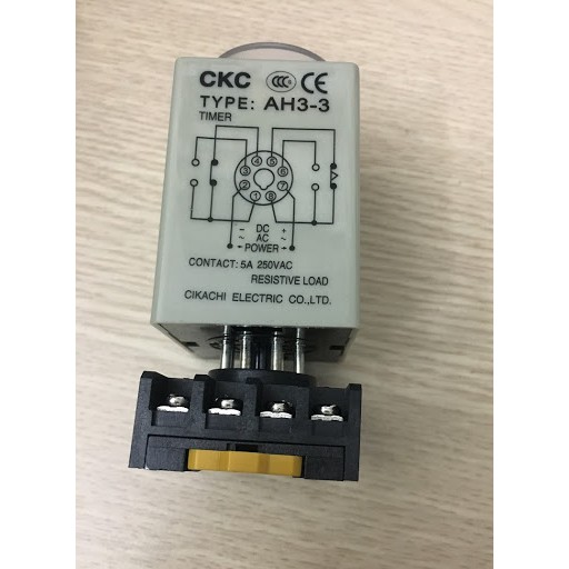 Relay Thời Gian CKC AH3-3 AC220V kèm đế