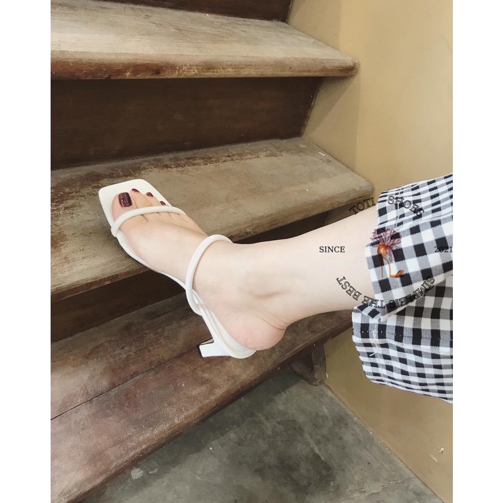 GUỐC NỮ CAO GÓT TOTIIE SHOES - DÉP GUỐC XỎ NGÓN 2 QUAI - GUỐC NỮ THỜI TRANG 5 PHÂN GÓT DẸP D2007690