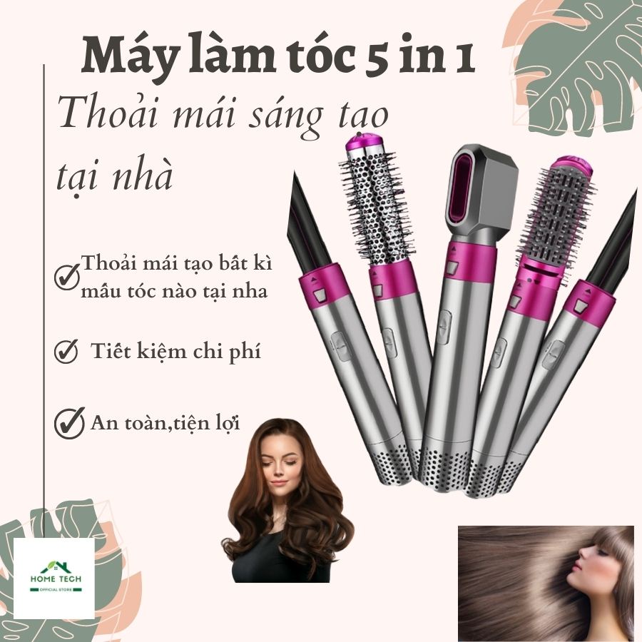 Máy Tạo Kiểu Tóc Đa Năng Thời Trang 5IN1 Uốn Tóc Sấy Tóc Làm Thẳng Hoặc Tạo Kiểu Phồng Chỉ Trong 1 Máy Tiện Dụng