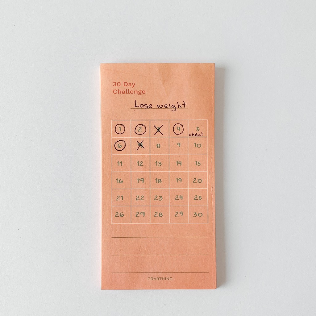 Giấy ghi chú 30 ngày thử thách - Crabit Notepad - 30 tờ