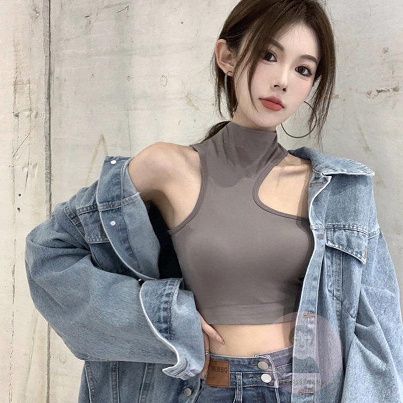 Áo Tank Top Hở Vai Màu Sắc Trơn Thời Trang Mùa Hè Dành Cho Nữ