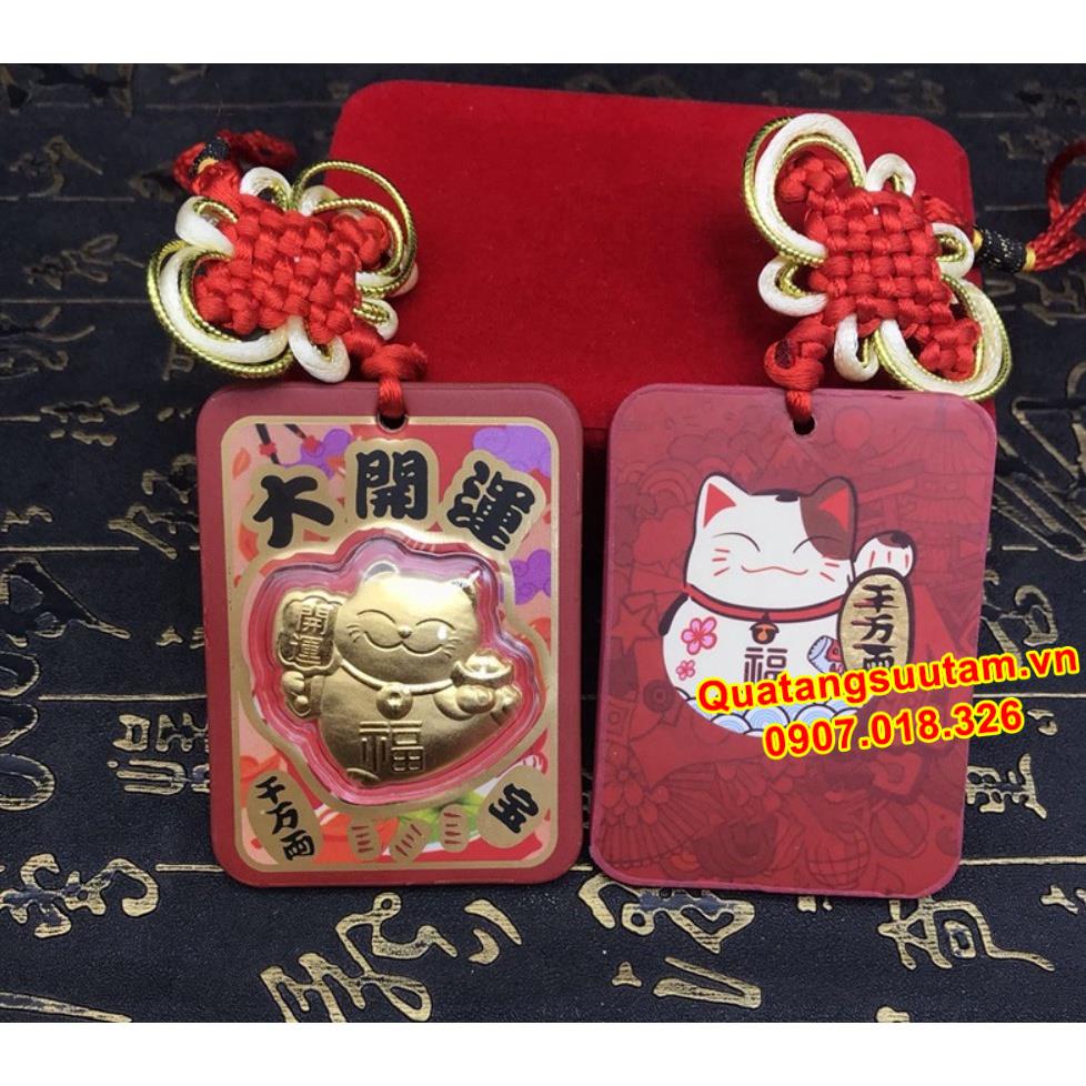 [RƯỚC LỘC] Bao lì xì mèo thần tài như ý cát tường vàng 24k 9999, Quà Tết 2023 (Có Dây Treo)