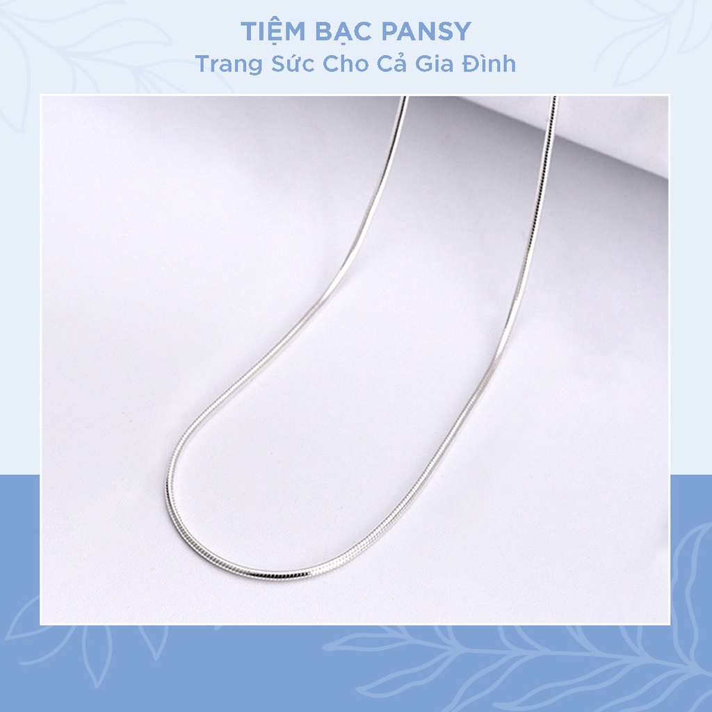 Dây chuyền bạc nữ dây mì thuôn trendy đeo sáng cổ (loại dày dặn) - Vòng cổ bạc ta cao cấp PANSY