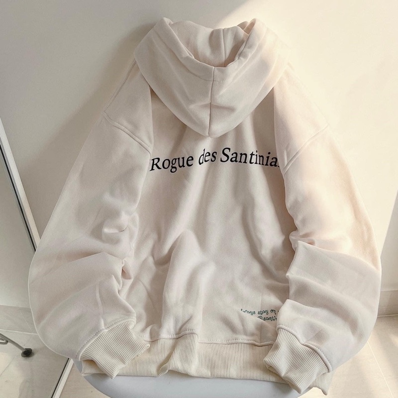 [Mã SKAMFSW175 giảm 10K đơn 50K] (sẵn) Áo Hoodie nỉ lót bông form rộng Santinails unisex (nam nữ mặc được)