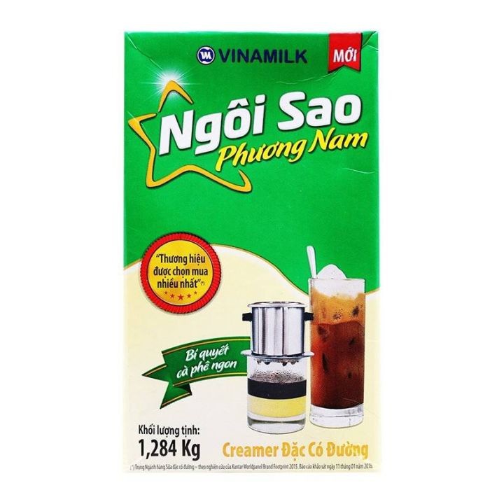 Kem đặc có đường Ngôi sao Phương Nam xanh lá hộp 1.284kg