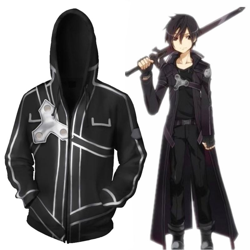 Áo Khoác Hoodie Họa Tiết Sword Art Online Sao Kirigaya Kazuto 3d Độc Đáo