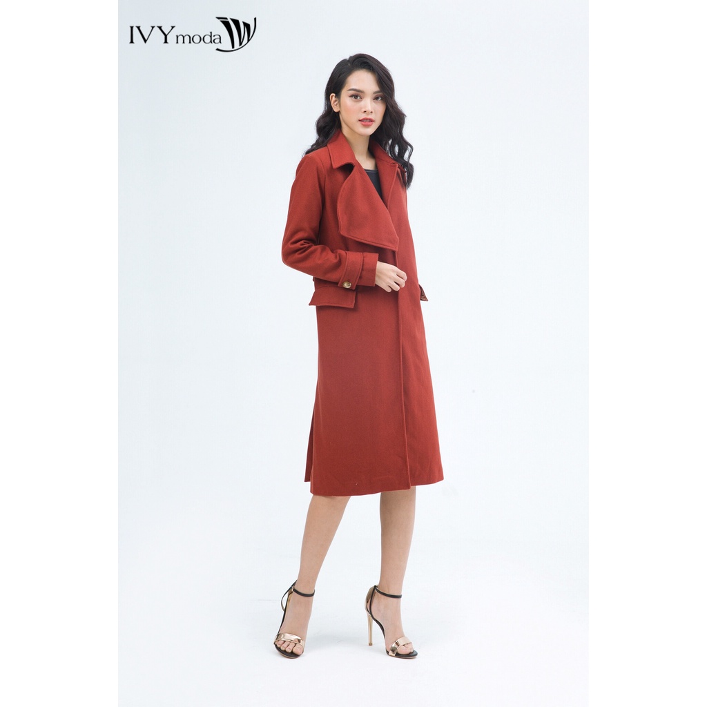 [NHẬP WABRTL5 GIẢM 10% TỐI ĐA 50K ĐH 250K ]Áo khoác dạ nữ cổ vạt IVY moda MS 71B7648