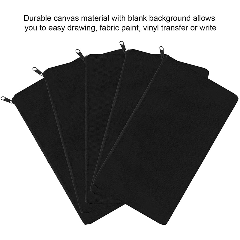 Set 14 Túi Canvas Đựng Đồ Trang Điểm DIY Có Khóa Kéo Tiện Dụng