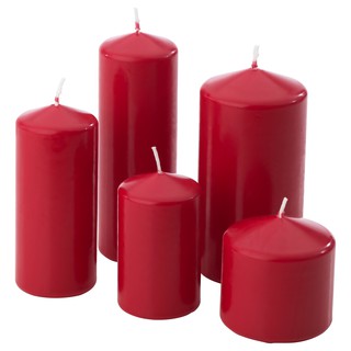 Set 5 nến trụ đỏ FENOMEN - IKEA