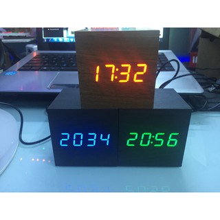 Đồng hồ để bàn led báo thức CUBE