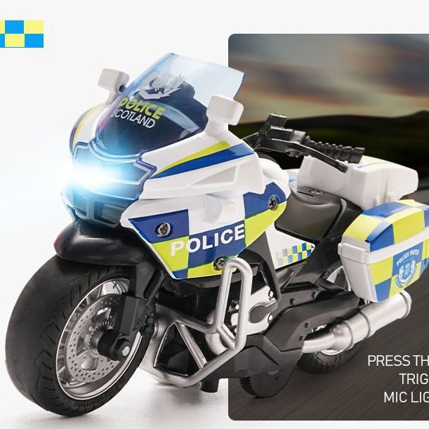 ĐỒ CHƠI XE CẢNH SÁT HỢP KIM -NHỰA CÓ ĐÈN ÂM THANH CHẠY CÓT