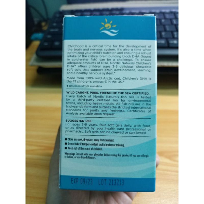 [ 4/2024] Viên nhai Nordic tăng DHA, ngôn ngữ, trí nhớ, vóc dáng, đề kháng, thị lực Naturals Children's DHA 250ml 180  v