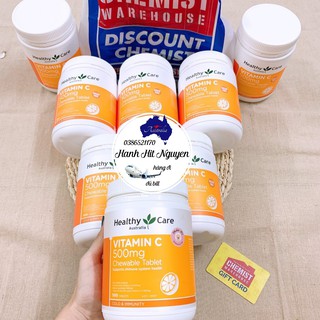 (Mẫu mới) Healthy Care Vitamin C 500mg 500 viên Úc- Đủ bill-ĐI AIR