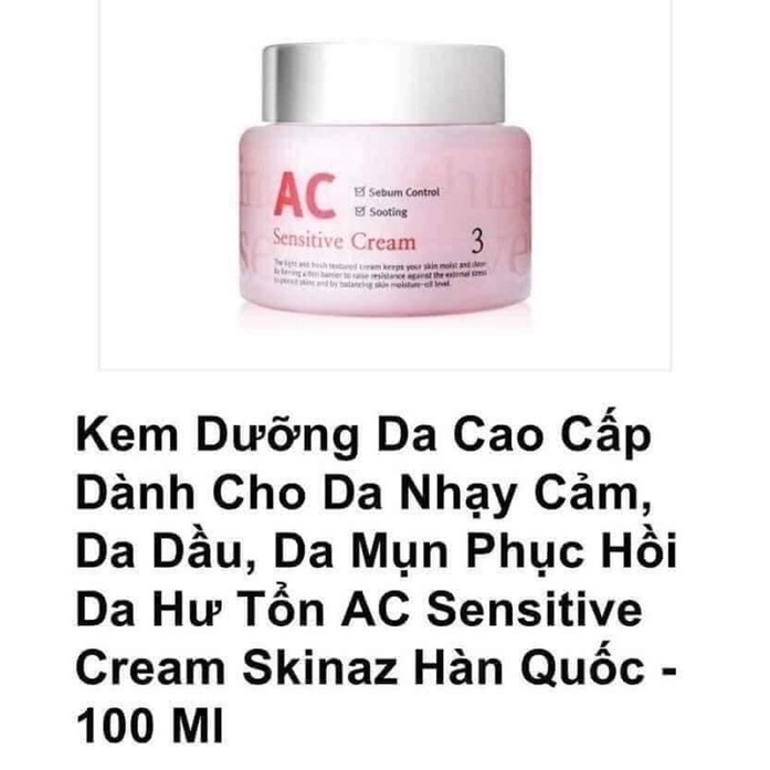 kem dưỡng da hết mụn AC Skinaz / Hàn Quốc 100ml