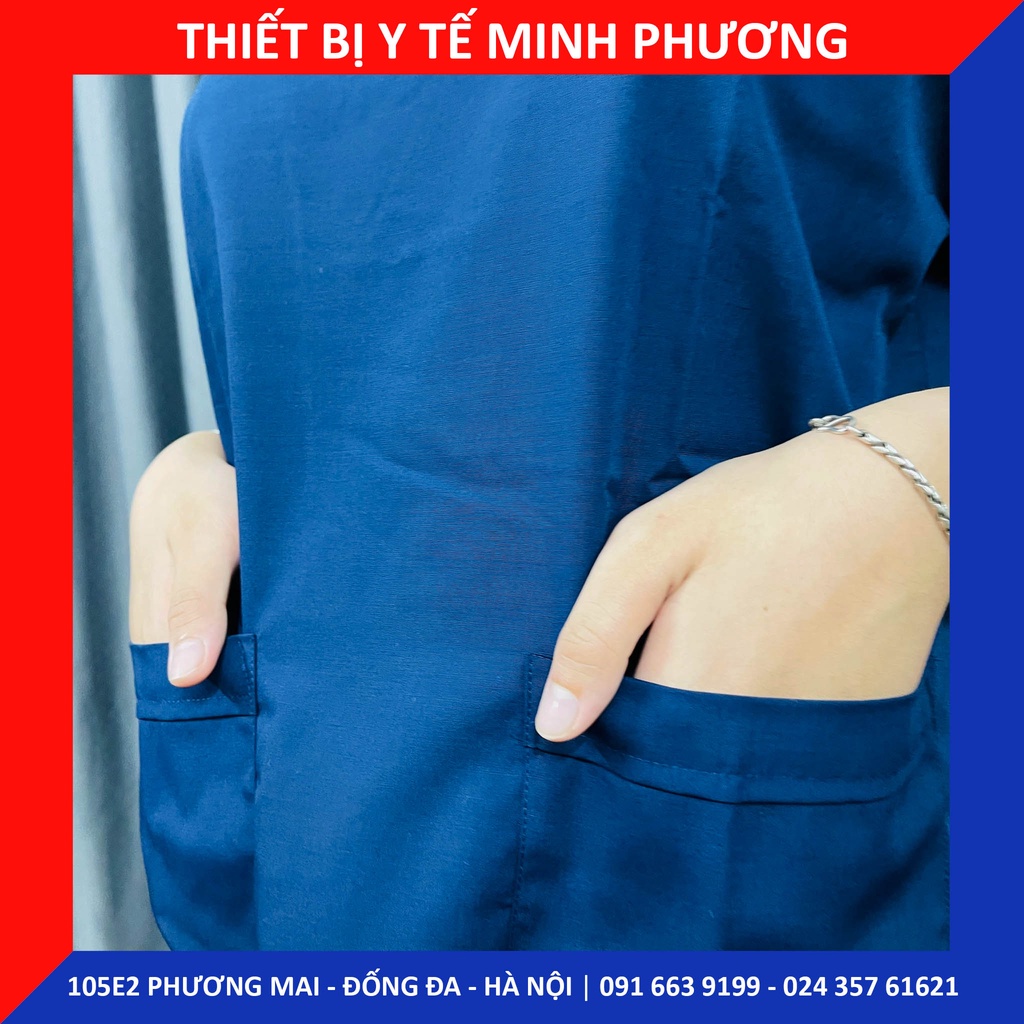 Bộ scrubs bác sĩ, quần áo y tế xanh navy nam, nữ các size S M L XL