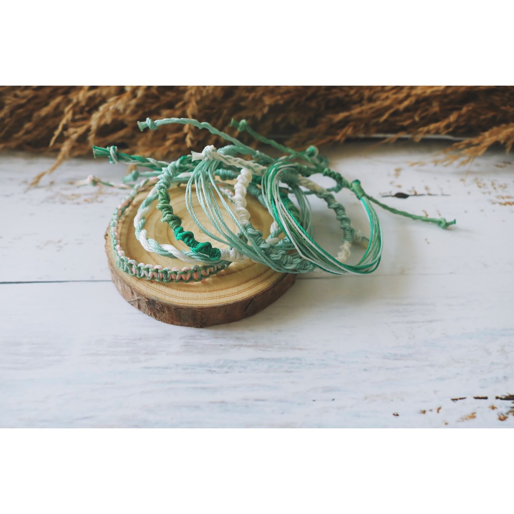 Vòng tay, vòng chân dây cói handmade phong cách vintage không thấm nước - mẫu theo số trong hình
