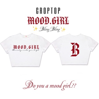 Áo CROPTOP BMOODY MOOD GIRL Chữ thêu kim tuyến