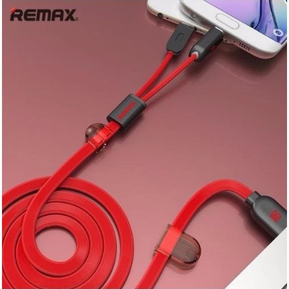 Cáp sạc 2 đầu Remax RC-025t - sạc 2 thiết bị cùng lúc