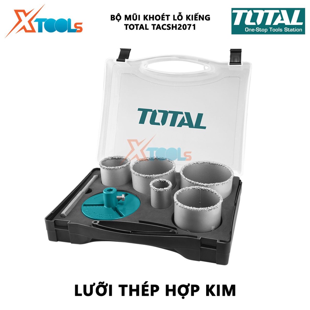 Bộ 7 mũi khoét lỗ 33-83mm TOTAL TACSH2071 | lưỡi thép hợp kim (cacbua), gồm các size 33, 53, 67, 73, 83mm - [CHÍNH HÃNG]