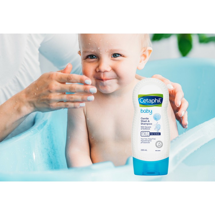 Sữa Tắm Gội Cetaphil 2 in1 Dưỡng Ẩm Cho Bé 230ml - xuất xứ Đức