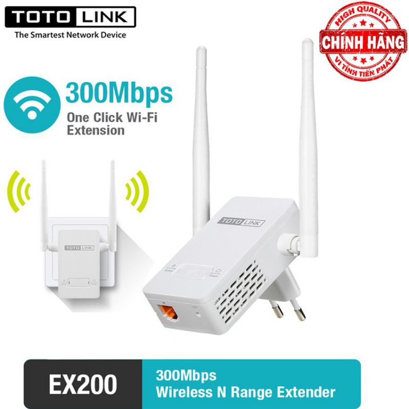 Bộ Kích Sóng Wifi Totolink Ex200 Repeater 300Mbps - Sản Phẩm Chính Hãng Bảo Hành 24 Tháng