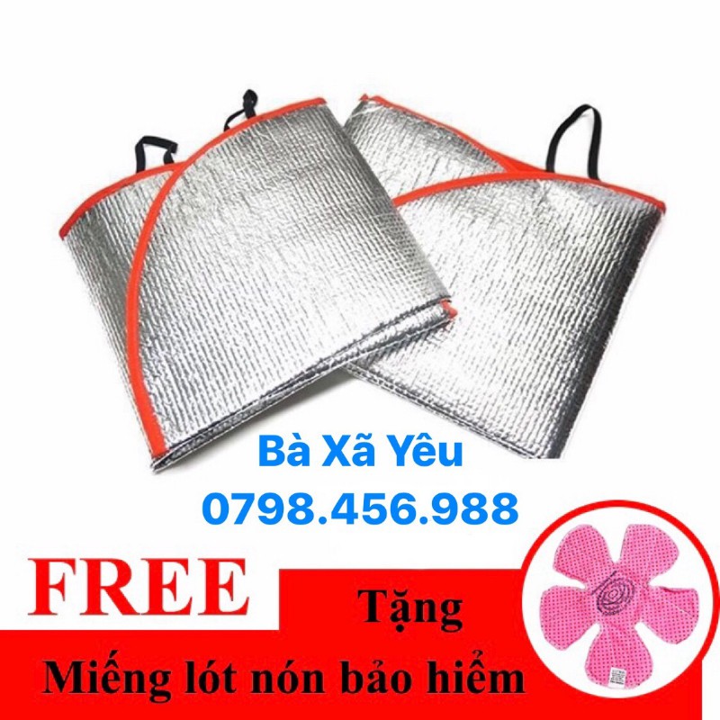 Combo 2 thảm lót chống nắng yên xe máy + Tặng 2 miếng lót nón bảo hiểm