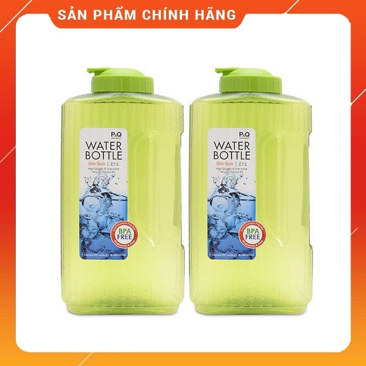 Bình đựng nước 2,1 lít, chất liệu nhựa Pet độ bền cao, an toàn với sức khỏe, nắp kín chắc chắn, rất tiện để mang đi