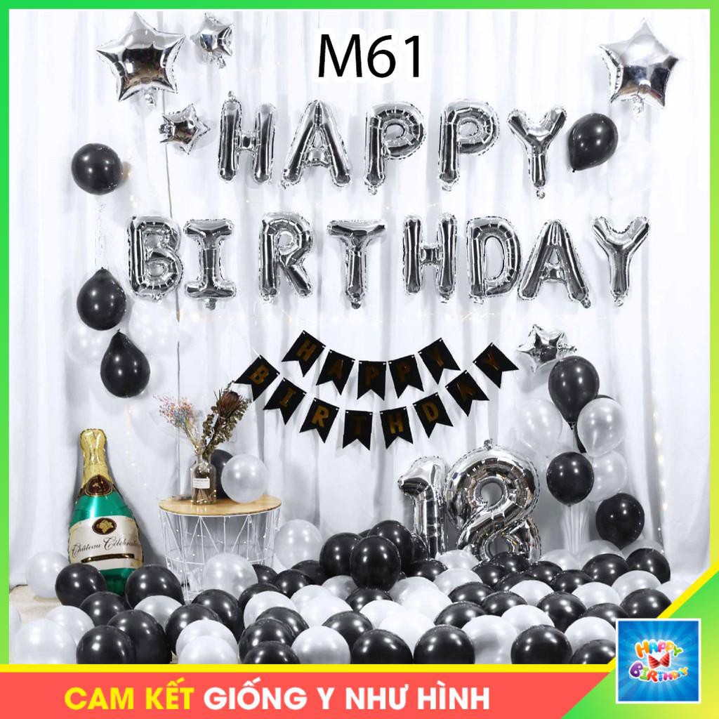 Set bóng trang trí sinh nhật người lớn màu trắng đen nhiều mẫu #TrangTriSinhNhat