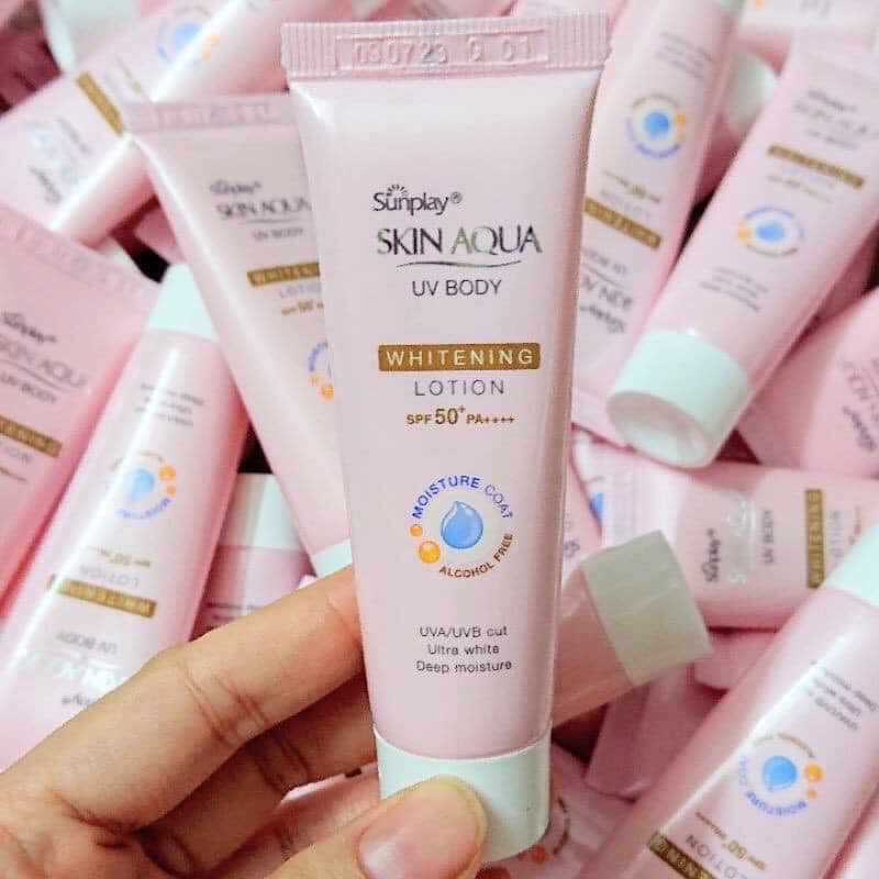 (mẫu thử 15g) Kem chống nắng dưỡng thể trắng mịn Sunplay Skin Aqua UV Body Whitening Lotion | BigBuy360 - bigbuy360.vn