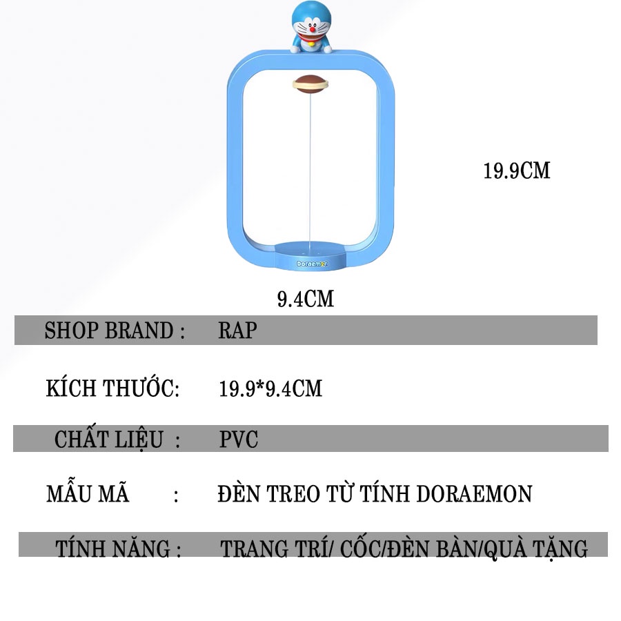 Đèn treo từ tính cảm ứng Doraemon chất liệu PVC độc đáo làm đèn ngủ,đèn bàn, quà tặng bạn bè người thân-Ráp