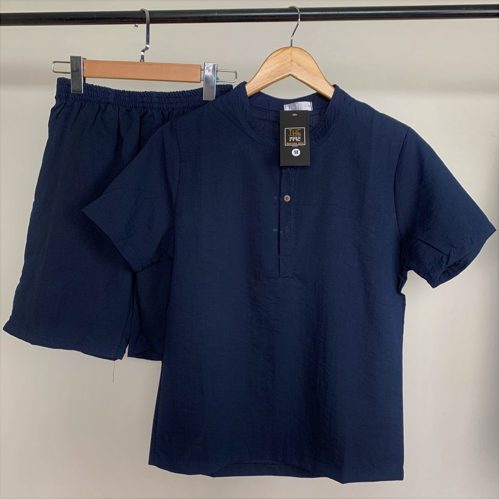 Bộ quần áo đũi nam bộ đồ nam vải đũi dày dặn , bộ đũi nam thời trang hè mặc nhà | BigBuy360 - bigbuy360.vn