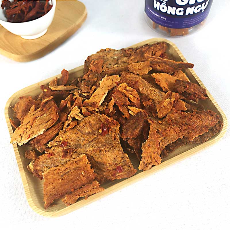 Khô bò miếng vụn giòn cay 250g LhyFood đồ ăn vặt Hà Nội vừa ngon vừa rẻ