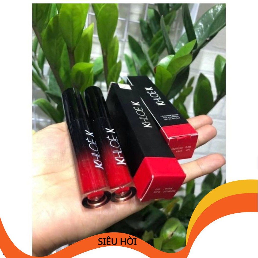 Combo 2 Son Dưỡng dạng kem Cao Cấp Khloe K Màu Đỏ Cam HALOSIM_SHOP