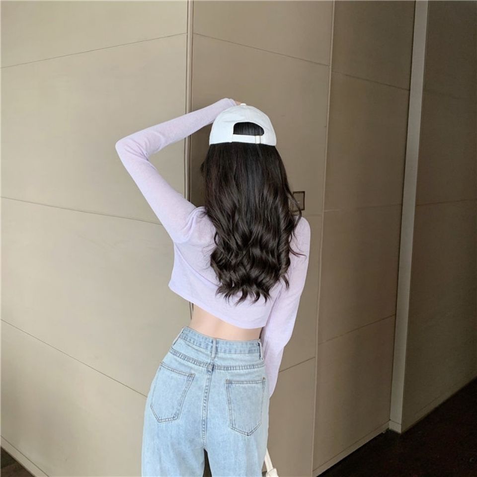 Áo Croptop Tay Dài Chống Nắng Thiết Kế Quyến Rũ Cho Nữ