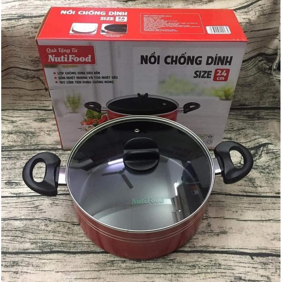 NỒI CHỐNG DÍNH GREEN COOK 24 CM - Hàng khuyến mãi của sữa Nutifood