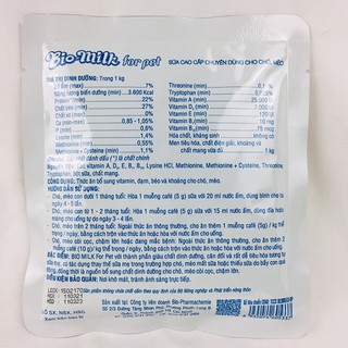 Sữa Bột Cho Chó Mèo Bio Milk Gói 100g