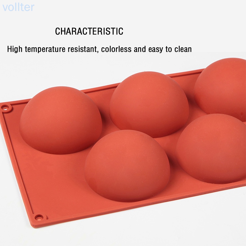 Khuôn Silicone Làm Bánh Hình Bán Nguyệt 5 Ngăn Chống Dính Tiện Dụng Cho Nhà Bếp