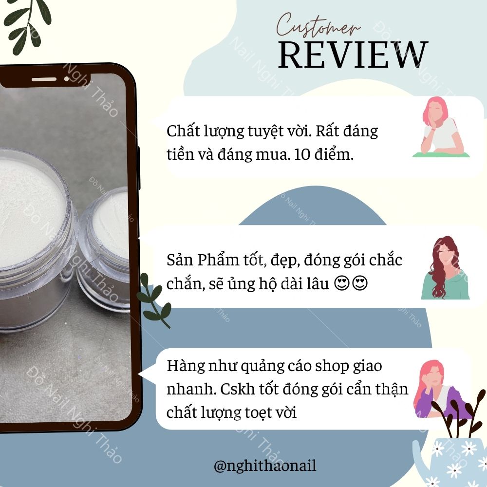 Bột nail đắp móng mỹ trắng clear ombre nature loại hũ 100g